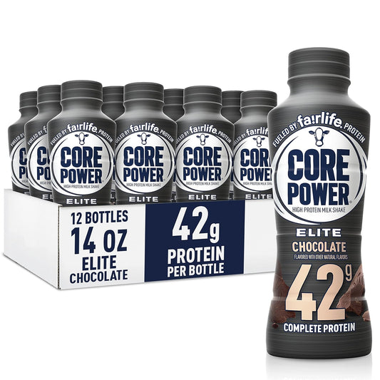 Elite High Protein Shake .42g Bottle. 14oz. 12 Pack